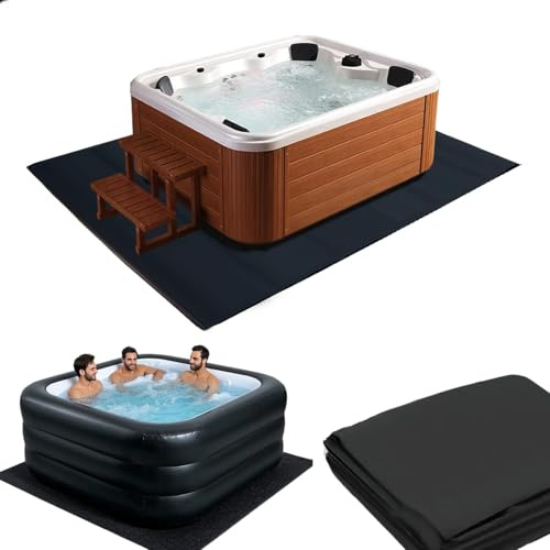 Swess Outdoor-Whirlpool-Matte, saugfähige, wasserdichte Bodenmatte für aufblasbaren Whirlpool 85, 228x253 cm, rutschfeste Whirlpool-Pad, aufblasbare Whirlpool-Matte 90, Spa-Pool-Bodenschutz