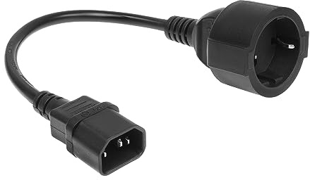ACT C14 till CEE7/3 strömkabel 0,2 m, C14-kontakt till CEE7/3-uttag strömkabel, för USV/UPS, PDU IEC-kontakt – AK5250