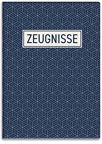 itenga Zeugnismappemit Motiv DIN A4 Dokumentenmappe Zeugnisse - für Kinder Jugendliche Schüler Mädchen (Geometrie)