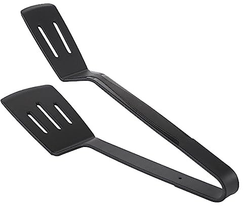 Wzxhew # Pelle à poisson frit en silicone pour steak frit - Pince creuse pour barbecue, camping, pique-nique, multi-usages (noir, taille unique)