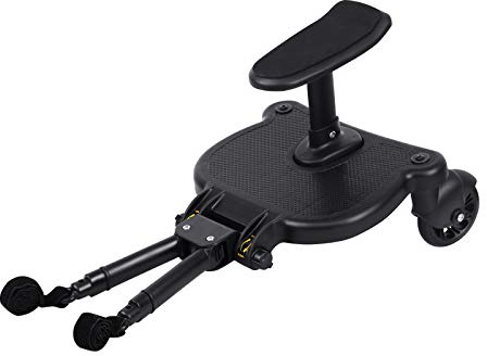 H-YEEU Negro Patin Carro Bebe con Asiento, Cochecito Para el Segundo Niño, Patinete Carro Bebe, Accesorios Para Cochecito Para Niños de 2 a 6 Nños (25 kg)