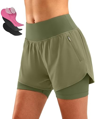 Women's Mountain Bike Shorts 4D Padded Cycling Riding Road Biking Bicycle Biker Cycle Padding UPF 50+ Shorts for Women Zipper Pockets(Grey Sage,XL)