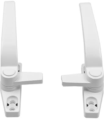 Alnicov 2 pièces poignée de fenêtre Upvc poignées de fenêtre Gauche et Droite en Aluminium serrures de fenêtre en Alliage avec vis de Fixation - Blanc