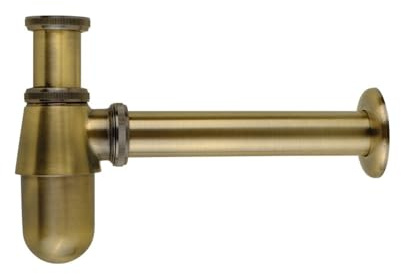 RAHBI Luxuriöse P-Trap-Siphon-Flaschensiphon aus massivem Messing im Alten Stil mit Waschbecken-Pop-Up-Rohr Leisurely (Color : Brushed Bronze)