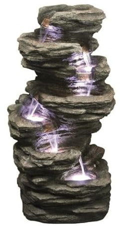Aqua Creations 6 Fall Slate Rock Effect Solar Powered Water Feature With Cover & Care Kit