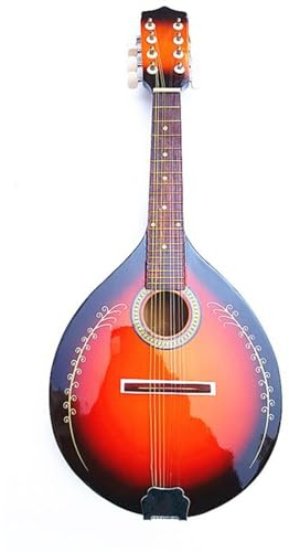 Mandolinen-Instrumentensatz Mandoline Instrument Handwerk Fichte Mandoline Acht-Saiter Farbverlauf Rot Schwarz(Red2)