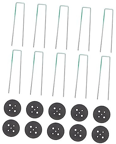 BCOATH 25ensembles Piquets De Jardin u Galvanisé pour Fixation De Tonte Tentes Et Pelouses Rondelles Incluses