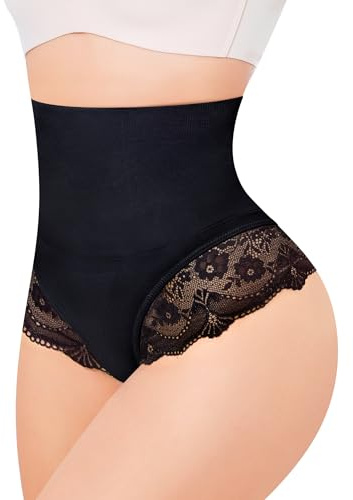 KUMAYES Guaina Contenitiva Donna Mutande Contenitive Slip Dimagrante Pancia Piatta Intimo Modellante Contenitivo Vita Alta Snellente Senza Cuciture (Nero, M)