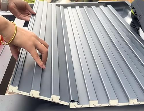 Allwetter-Aluminium-Deckenpaneele, robuste Metall-Dachplatte, 160 cm lang, Blechdach mit Polycarbonat-Füllung und Schrauben, erhältlich in 10, 20, 30 Packungen, 25 s, 1,6 m, ideal für den Außenbereich