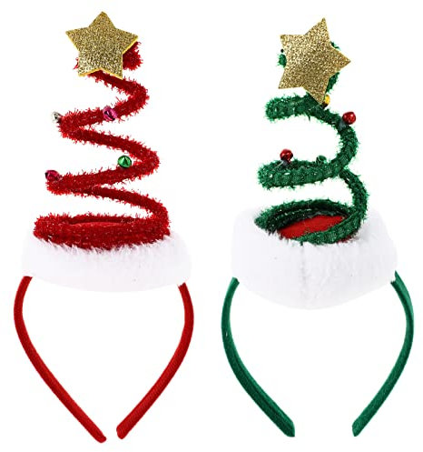 SOLUSTRE 2stücke Weihnachts-stirnbänder Mit Rotierenden Festliche Haarschmuck Für Weihnachten Und Feierlichkeiten Geeignet Für Erwachsene