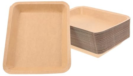 TIDTALEO 50 Pezzi Piatto Di Carta Vassoi Per Alimenti in Carta Spuntino Vassoio Da Portata Diviso Baguette Vassoio Per Alimenti in Carta Pescare Piatti Di Aragoste Fodere Ermetico Khaki