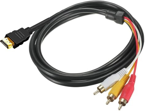 Cable HDMI a 3 RCA, 1080P de 1,5 m HDMI macho a 3-RCA de vídeo y audio AV, adaptador de cable transmisor para TV, HDTV, DVD