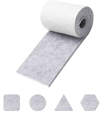 Felt Furniture Pads – Self-Adhesive Light Grey Heavy Duty Felt Tape 10cm x 1m (1 Strip) – DIY Floor Protector for Chair, Table, Sofa Legs – Cut to Any Size – For Hardwood & Tile