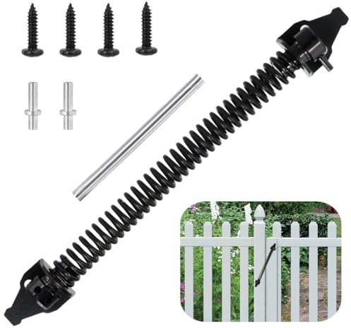 14-Inch Self-Closing Spring for Garden and Farm Gates, Adjustable Metal Closure for Wooden Doors and Fences