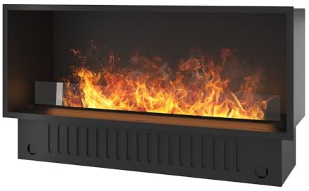 Einbau-Dampfkamin Inside U 1200 mit mehrfarbiger Flamme, 3D-Effekt und App-Steuerung, Tank 2,4 l – 120 cm, Autorefill