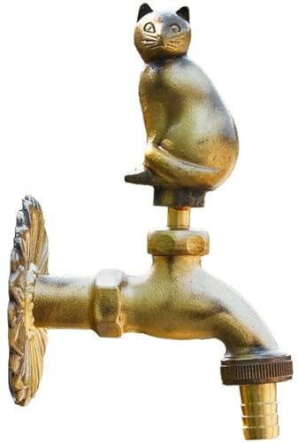 Fituenly Robinet en Laiton Vintage, Robinet D' Froide Simple, Robinet De Jardin Décoratif D'extérieur, Robinet De Tuyau D'arrosage en Laiton Rétro, Robinet D' Mural