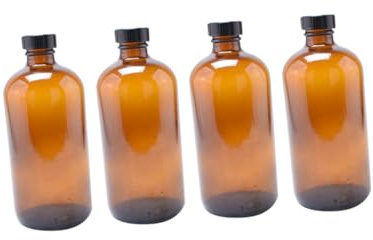 VERDANVERSE 4piezas Botella De Vidrio Marrón Con Tapa Sellada Para Miel y Mermelada Multifunción Para Cocina y Hogar