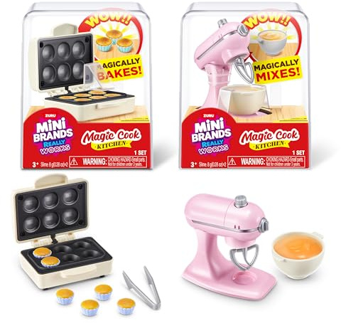 Mini Brands Really Works Magic Cook - Cápsulas de cocina serie 1 2 juegos de ZURU, cápsulas de electrodomésticos de cocina en miniatura de trabajo real, cápsula misteriosa de juguete coleccionable no