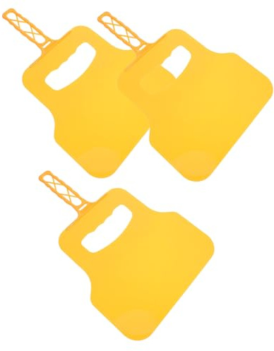 SUPVOX Ventaglio Per Barbecue Manuale in Plastica Giallo, Set Da 3 Pezzi, Ventilatore Leggero Portatile Per Grigliate All’aperto, Supporto Per Fiamma e Distribuzione Uniforme Del Calore