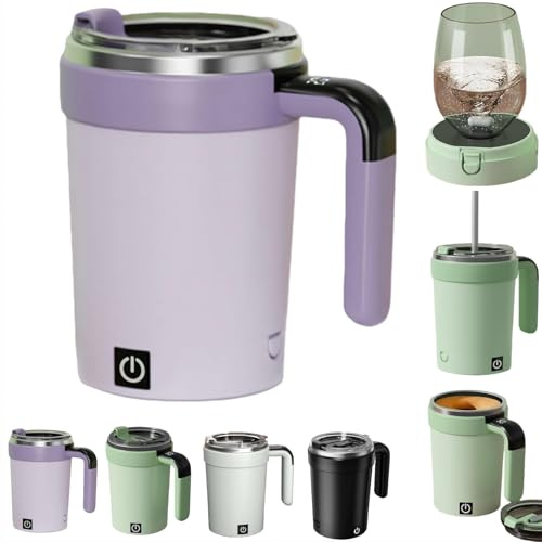 Tazza da caffè automatica con display della temperatura, tazza auto-mescolante con coperchio, ricaricabile per caffè, latte, tè e altre bevande