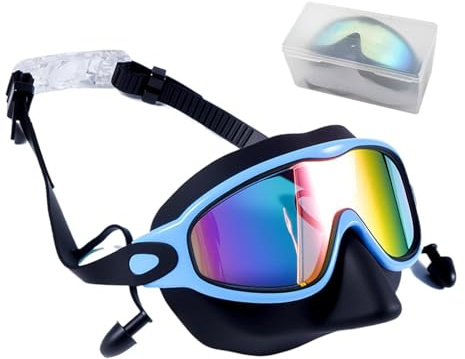 Barnsimglasögon Anti-UV vidvinkel simmask med nässkydd och öronproppar