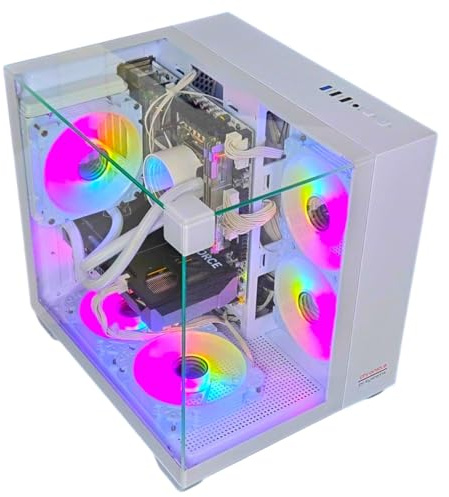 Gaming PC Phantom White | NVIDIA RTX 3050 | 12 Core | RGB Lüfter mit Fernbedienung | Wasserkühlung | WLAN | Windows 11 (64GB RAM 1TB SSD)