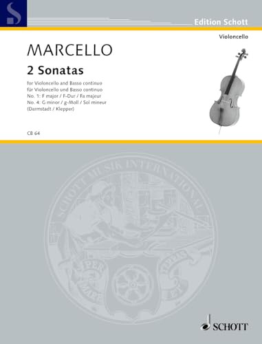 2 Sonatas: Nr. 1 F-Dur und Nr. 4 g-Moll. Violoncello und Basso continuo. (Cello-Bibliothek)