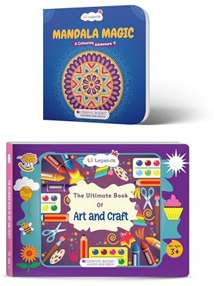 Oswaal Lil Legends 2‑in‑1 Art & Craft Activity Book Bundle for Kids Age 3+ | Mandala Colouring & 30 Creative DIY Projects | Fun Early Learning, Drawing, Colouring & Craft Activities
