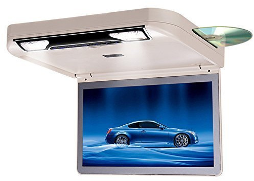 Roverone 13.3 Zoll Flip Down Auto DVD-Player mit 1080p HDMI SD USB IR FM Lautsprecher Spiel drehbar Bildschirm Overhead Video Beige Farbe