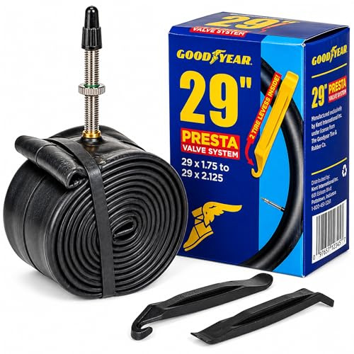 Goodyear 48mm Presta Valve Tube - 29 Inch Butyl Rubber - Durable Mountain Bicycle Tire Tube for Cycling - 29 x 2.1/2.4