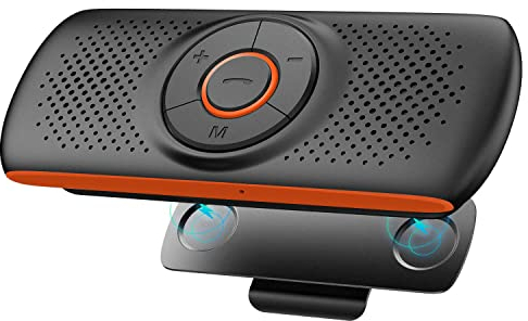 NETVIP Vivavoce Bluetooth per Auto Portatile Kit Vivavoce Bluetooth per Smartphone Con Altoparlante Potente Da 3W, e Scheda TF,Connettività Dual Link con Clip per Aletta Parasole