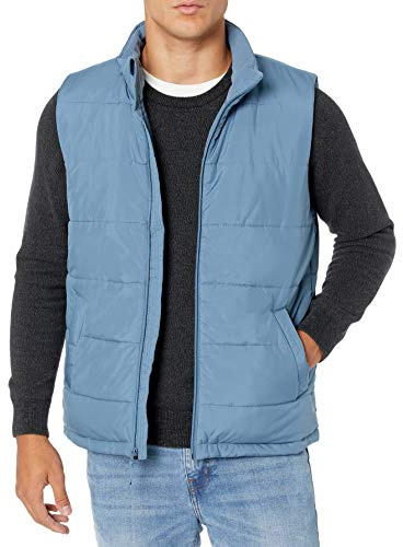 Amazon Essentials Herren Mittelschwere Isolierte Daunenweste Mit Fleecefutter, Hellblau, M