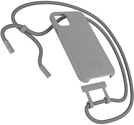 Woodcessories - Nachhaltige Handykette abnehmbar kompatibel mit iPhone 11 Hülle mit Band grau, iPhone XR Hülle mit Band grau - biologisch abbaubar