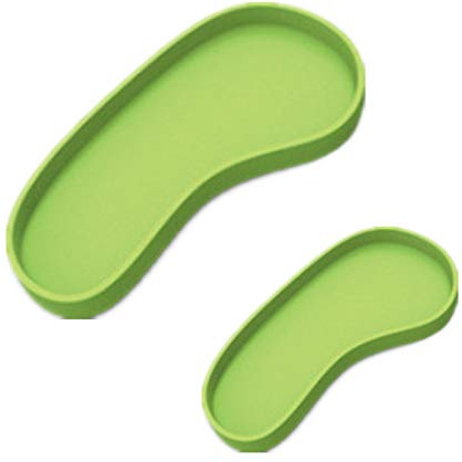 LSTCPGLAI 2 Pieces Shallow Reptile plate Reptile Food Water Bowl Used for Tortoise Corn Snake Crawl Pet Drinking and Eating(Green)