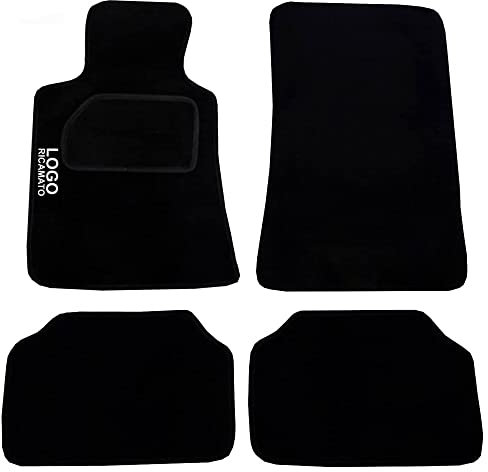 Auto Accessori Lupex - Jeu de Tapis de Sol pour Voiture, Compatible avec Mini, Jeu de Tapis de Sol avec nom de la Voiture brodé, avec Protection Contre Les Chutes, pour l'avant et l'arrière