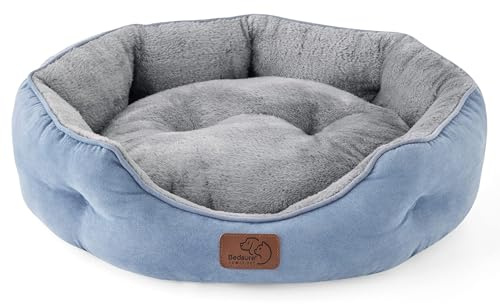 Bedsure Cuccia Gatto Piccoli Lavabile - Letti Grandi per Gatti da Interno e Cuccioli, Letto Rotondo per Cani di Media Taglia con Fondo Antiscivolo, Marina militare, 51 x 48 x 15cm