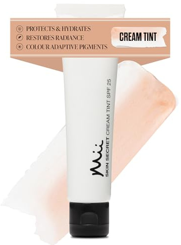 Mii Cosmetics Skin Secret, Cream Tinted Moisturiser, SPF25, Ultra Lightweight Fluid Tint, with Micro Encapsulated Pigments for Natural Radiance, Seamlessly 03