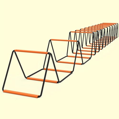 RVUEM Geschwindigkeits Agility Leiter, Agility TrainingsgeräTe, Leichte HüRden FüR Das Geschwindigkeitstraining, Klappbare Trainingsleiter, FüR Sportler, FußBall, Basketball,Orange,16 Grid