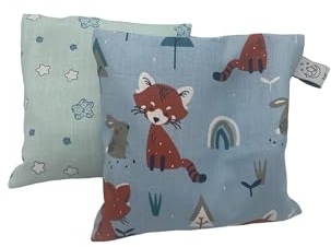 Naturcraft Juego de 2 cojines de huesos de cereza, con funda de almohada intercambiable (15 x 15 cm) (NCK89001)