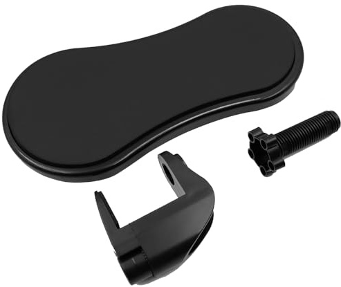 POFET Ergonomische Computer Armlehne, Schreibtischverlängerung, Handauflage, Armhalterung, drehbar, verstellbar, Schwarz, Schlicht