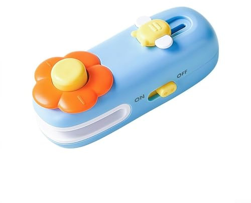 GLOBALHUT Electric Sealing Machine, Portable USB Electric Sealing Machine Small Bag Sealer With Pocket-Knife, For Snacks And Food Preservation With Cordless Design(Blue)