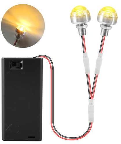 Joycabin 2 Stück Mini LED Leuchten für Puppenhäuser mit AA-Batteriehalter (2 IN 1 Warmweiß)