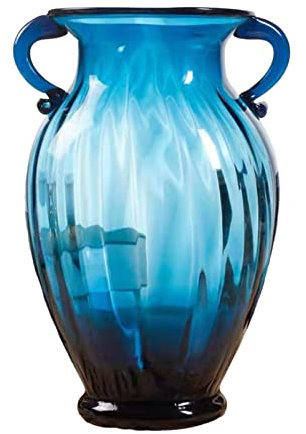 SBCGFY Vaso Blu, Vaso in Vetro, vasi Alti, Vaso Grande per Fiori, Vaso Piccolo, anfora per idroponica, Fiori freschi, per l'arredamento della casa(Blue 15 * 30.5CM)