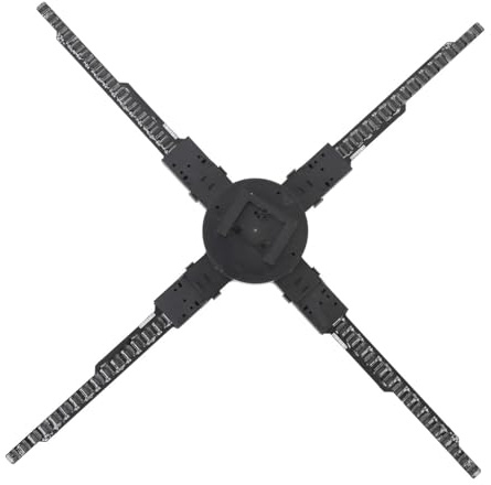 FLEXMAN Ventilatore Olografico 3D, Proiettore Olografico a 4 Pale, 50 Cm/9,7 Pollici, 510 X 1400 Pixel, Trasparente, Medio, 510 LED, 4 GB, Programmabile, per Bar e Negozi