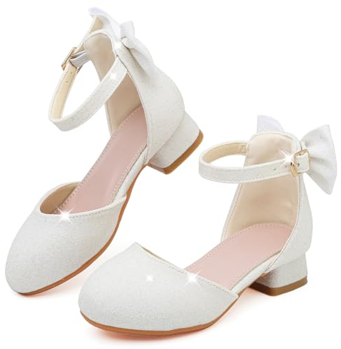 Mokayu Girls Glitter Mary Jane Princesss Shoes Dress Shoes Low Heels Toddler Sandal Sequin Party Wedding Birthday Prom Cosplay Shoes