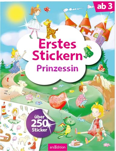 Erstes Stickern – Prinzessin: Über 250 Sticker | Erstes Stickerheft für Kindergartenkinder ab 3 Jahren