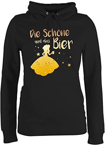 Shirtracer - Pullover Damen Hoodie Frauen - JGA Junggesellenabschied - Die Schöne und das Bier