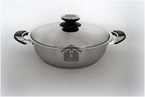 BISTECCHIERA MAXI cm. 28 ACCIAIO INOX 18/10 TRIPLO FONDO INDUZIONE