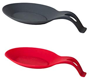 Cabilock 2 Piezas Soporte Para Cucharas Reposa Cucharas Bandeja De Mesa De Comedor Reposacucharas Antideslizante Soporte De Cuchara De Silicona Para Estufa Cucharilla Tenedor Espesar