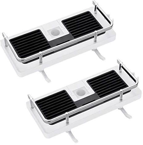 DUFU Lot de 2 étagères de douche sans perçage pour savon, shampooing, serviette avec boucle et crochet pour pommeau de douche de 2,1 à 2,5 cm